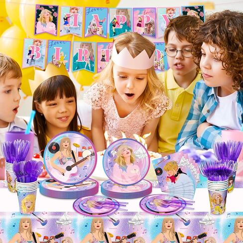 زينة حفلات نجوم الموسيقى من Aoerfes، لوحات حفلات أعياد الميلاد لمحبي الموسيقى، أكواب مناديل مفرش المائدة الورقية، موسيقى البنات، ديكورات أعياد الميلاد، قطع 20 أدوات مائدة للضيوف in Kuwait