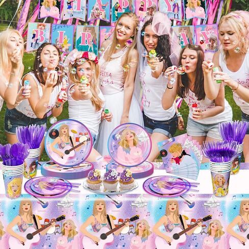 زينة حفلات نجوم الموسيقى من Aoerfes، لوحات حفلات أعياد الميلاد لمحبي الموسيقى، أكواب مناديل مفرش المائدة الورقية، موسيقى البنات، ديكورات أعياد الميلاد، قطع 20 أدوات مائدة للضيوف in Kuwait