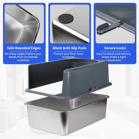 Enclosed Stainless Steel Cat Litter Box, Litter Box with Lid, High Sided Metal Litter Box, Enclosed Cat Litter Boxes, Never Absorbs Odors, Anti-Urine Leakage, Easy Cleaning in Saudi Arabia