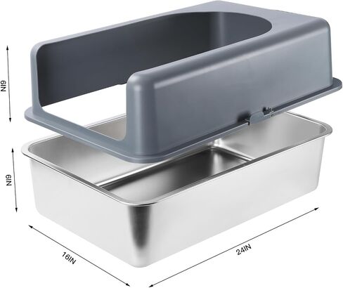 Enclosed Stainless Steel Cat Litter Box, Litter Box with Lid, High Sided Metal Litter Box, Enclosed Cat Litter Boxes, Never Absorbs Odors, Anti-Urine Leakage, Easy Cleaning in Saudi Arabia