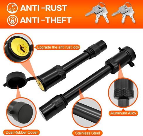 LOCKIETTA حامل وصلة مقطورة قابل للتعديل مع كرة 2 بوصة و2-5/16 بوصة، تناسب جهاز استقبال قياسي 2 بوصة، قطرة/ارتفاع 6 بوصة، سعة السحب 5000-12500 رطل، وصلة مقطورة مزدوجة الكرات من الألومنيوم شديدة التحمل، أسود in Kuwait