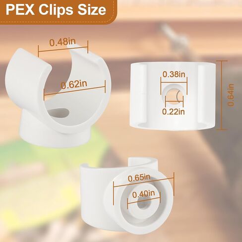 PEX Pipe Clamp Clip, 50Pcs 1/2 Inch PEX Clamp For PVC Water Pipes & Tubing Hoses Hangers Clips Holder Support Bracket Socket, White Plastic U Pipe Clamp Tools in Saudi Arabia