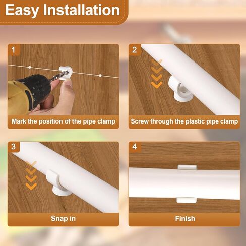 PEX Pipe Clamp Clip, 50Pcs 1/2 Inch PEX Clamp For PVC Water Pipes & Tubing Hoses Hangers Clips Holder Support Bracket Socket, White Plastic U Pipe Clamp Tools in Saudi Arabia
