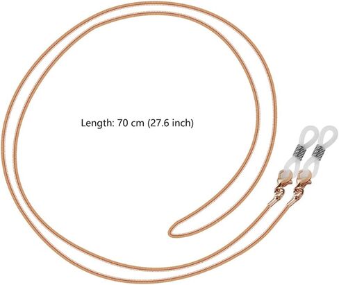 Borsgye 3 قطع نظارات على شكل ثعبان سلسلة حامل للقراءة والحبال الزجاجية وحبل معدني للنظارات وسلسلة معدنية وقلادة معدنية وحزام للنظارات الشمسية مع أطراف مطاطية - فضي وردي ذهبي أسود in Kuwait