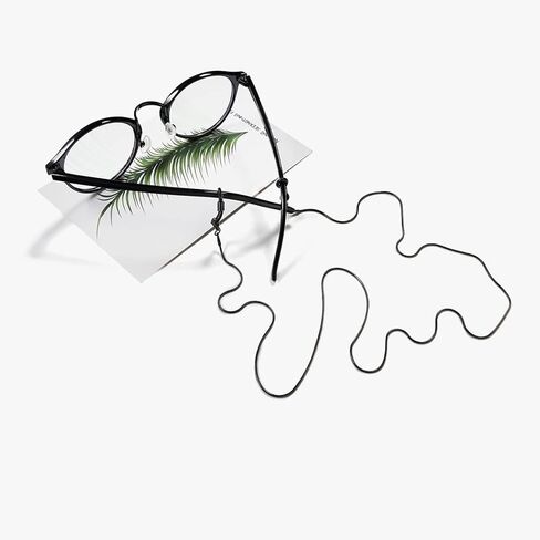 Borsgye 3 قطع نظارات على شكل ثعبان سلسلة حامل للقراءة والحبال الزجاجية وحبل معدني للنظارات وسلسلة معدنية وقلادة معدنية وحزام للنظارات الشمسية مع أطراف مطاطية - فضي وردي ذهبي أسود in Kuwait