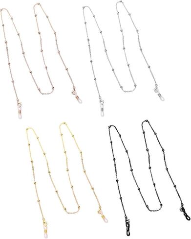 سلسلة نظارات iayokocc 4 قطع 70 سم، حامل حزام النظارات الشمسية غير قابل للانزلاق ومضاد للفقدان قلادة مطرزة للنساء in Saudi Arabia