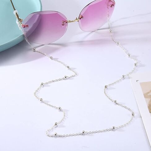 سلسلة نظارات iayokocc 4 قطع 70 سم، حامل حزام النظارات الشمسية غير قابل للانزلاق ومضاد للفقدان قلادة مطرزة للنساء in Saudi Arabia