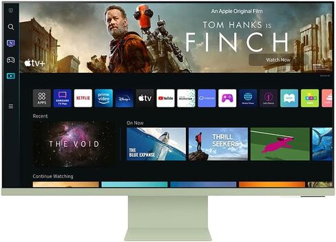 SAMSUNG 27" M80C UHD HDR Smart Computer Monitor Screen with Streaming TV, Slimfit Camera Included, Wireless Remote PC Access, Alexa Built-in (LS27CM801UNXZA),Warm White (Renewed) in Saudi Arabia