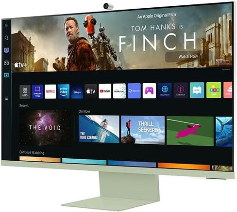 SAMSUNG 27" M80C UHD HDR Smart Computer Monitor Screen with Streaming TV, Slimfit Camera Included, Wireless Remote PC Access, Alexa Built-in (LS27CM801UNXZA),Warm White (Renewed) in Saudi Arabia