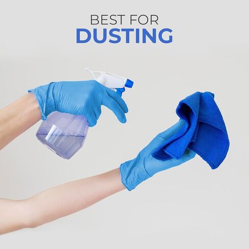 BHH BRIGHT HORIZON HEALTH IGNITE YOUR LIFE قفازات فحص النتريل الطبية الزرقاء - خالية من اللاتكس وخالية من البودرة (100 قيراط) - كبير in Kuwait