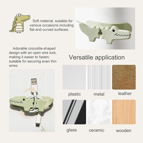Revylink 3 Pack Cute Crocodile Upgraded Cord Organizer For Kitchen Appliances Adhesive Cord Holder Stick On Wire Winder Cord Wrapper For Mixers,Coffee Maker,Pressure Cooker,Blender,Bread Machine in Saudi Arabia