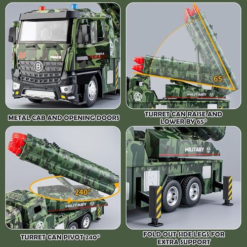 Cement Mixer Toy Truck Metal Cab, Big Construction Truck with Lights Sounds and Working Movable Parts, Friction Powered Construction Vehicles for Boys and Girls in Kuwait