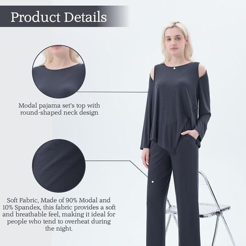 ZHDUSHYK Modal Pajamas for Women, Two Piece Set of Royan Pjs for Girls for Lounging, Sleeping & Outdoor in Saudi Arabia