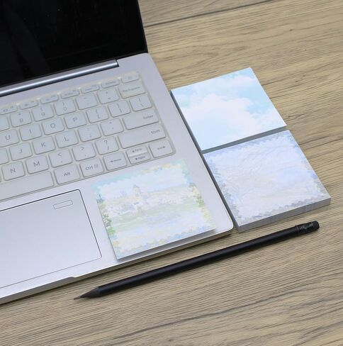 (8 وسائد) ملاحظات لاصقة، 3x3 بوصة، ملاحظات ذاتية اللصق فنية/سحابية، سهلة النشر للمدرسة، المكتب، الكمبيوتر المحمول، 8 وسادات تصميم/حزمة in Kuwait