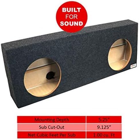 Atrend Bbox A602-10CP Dual 10" Sealed Carpeted Subwoofer Enclosure - Fits 2007 - up Toyota Tundra Double Cab, Charcoal in Saudi Arabia