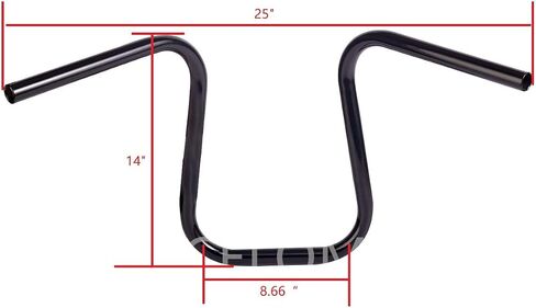 Round Ape Hanger Handlebars (Chrome, 10 inch) in Saudi Arabia
