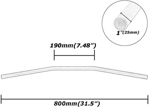 مقود دراجة نارية مسطح مقاس 1 بوصة من OUMURS، قضبان تحكم في السحب 25 مم لـ Chopper Bobber Cruiser Cafe Racer نمط سحب مخصص من الفولاذ مناسب لـ Harley Sportster 883 1200 Nightster Kawasaki in Kuwait