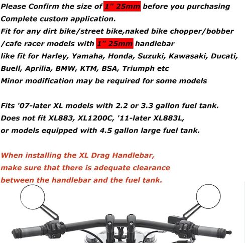 مقود دراجة نارية مسطح مقاس 1 بوصة من OUMURS، قضبان تحكم في السحب 25 مم لـ Chopper Bobber Cruiser Cafe Racer نمط سحب مخصص من الفولاذ مناسب لـ Harley Sportster 883 1200 Nightster Kawasaki in Kuwait