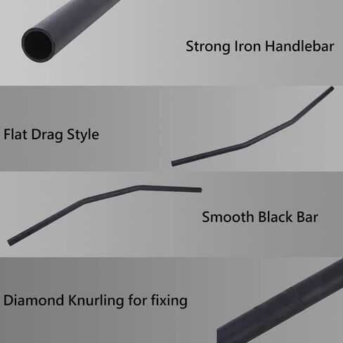 مقود دراجة نارية مسطح مقاس 1 بوصة من OUMURS، قضبان تحكم في السحب 25 مم لـ Chopper Bobber Cruiser Cafe Racer نمط سحب مخصص من الفولاذ مناسب لـ Harley Sportster 883 1200 Nightster Kawasaki in Kuwait