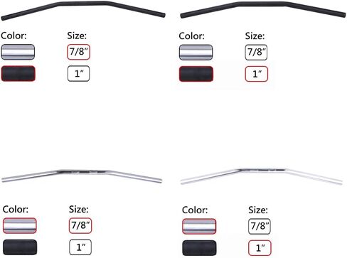 مقود دراجة نارية مسطح مقاس 1 بوصة من OUMURS، قضبان تحكم في السحب 25 مم لـ Chopper Bobber Cruiser Cafe Racer نمط سحب مخصص من الفولاذ مناسب لـ Harley Sportster 883 1200 Nightster Kawasaki in Kuwait