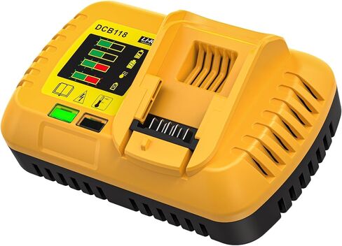 DCB118 للشحن السريع لبطارية Dewalt، استبدل الشحن السريع DeWalt 20V MAX و60V MAX، متوافق مع جميع بطاريات 20V MAX* و60V MAX* DEWALT (الشاحن فقط) in Kuwait
