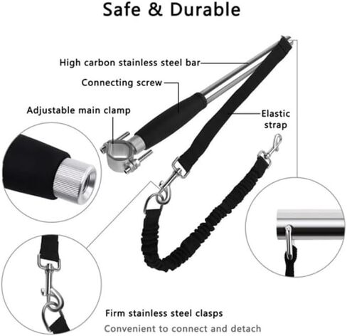 مقود دراجة للكلاب قابل للسحب، مقود آمن لدراجة الكلاب مناسب للتمرين في الهواء الطلق، سهل التركيب والإزالة - مثالي للكلاب الأليفة وأساسيات المشي in Kuwait