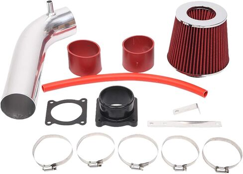 أنبوب مدخل 3 بوصة مدخل هواء بارد مع فلتر مناسب لـ 2003 2004 2005 2006 Infiniti FX35 G35 & Fit Nissan 350Z 3.5L V6 (أحمر) in Kuwait