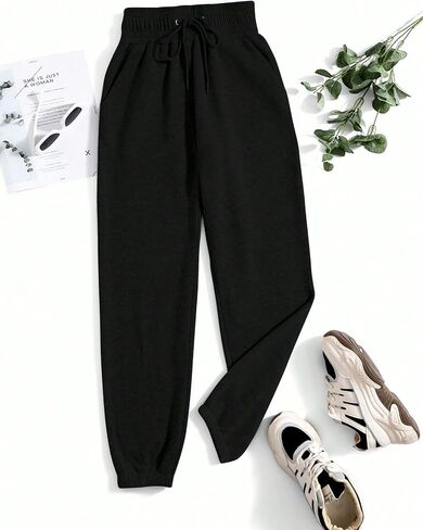 WDIRARA Women's Drawstring Elastic Waist Exercise Sweatpants Trousers Jogger Pants in Saudi Arabia