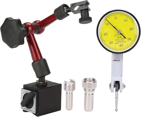 Dial Indicator with Magnetic Base, Indicator Holder, Test Indicator, Flexible Magnetic Stand Base Holder with Lever Dial Test Indicator Gauge Precision Scale and Installation Accessories in Saudi Arabia