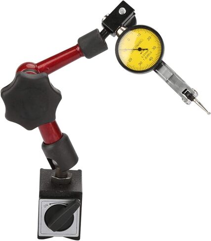Dial Indicator with Magnetic Base, Indicator Holder, Test Indicator, Flexible Magnetic Stand Base Holder with Lever Dial Test Indicator Gauge Precision Scale and Installation Accessories in Saudi Arabia