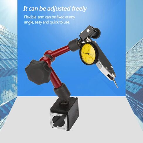 Dial Indicator with Magnetic Base, Indicator Holder, Test Indicator, Flexible Magnetic Stand Base Holder with Lever Dial Test Indicator Gauge Precision Scale and Installation Accessories in Saudi Arabia