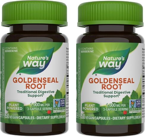 Nature's Way Goldenseal Root, Traditional Digestive Support, Berberine, Non-GMO Project Verified, Vegan, 50 Capsules (Packaging May Vary) - 2 Pack in Saudi Arabia