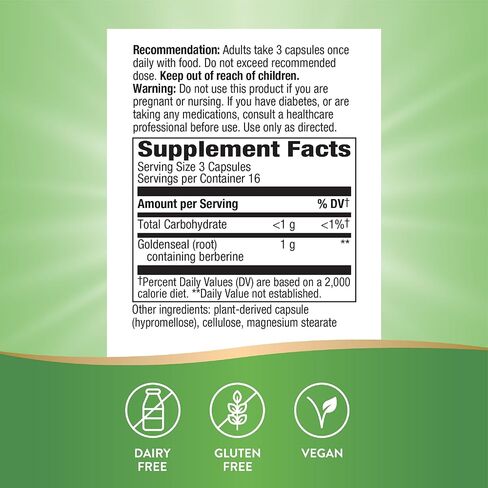 Nature's Way Goldenseal Root, Traditional Digestive Support, Berberine, Non-GMO Project Verified, Vegan, 50 Capsules (Packaging May Vary) - 2 Pack in Saudi Arabia