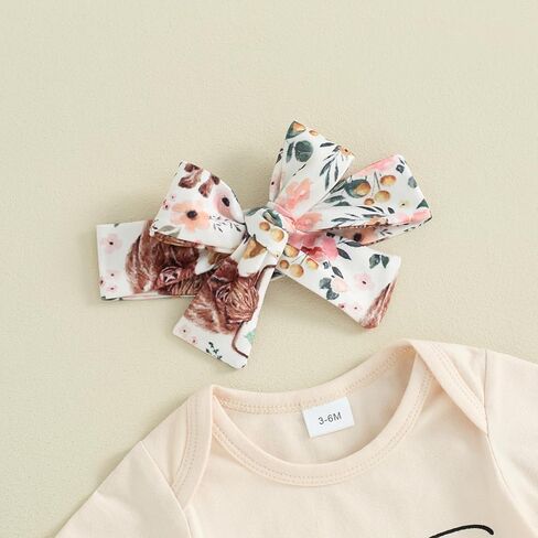 Newborn Baby Girl Summer Outfits Auntie's Bestie Short Sleeve Romper Floral Print Shorts Headband 3Pcs Cute Clothes in Saudi Arabia