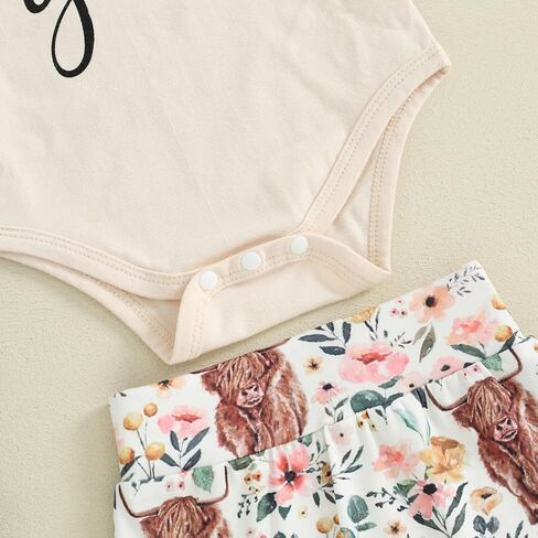 Newborn Baby Girl Summer Outfits Auntie's Bestie Short Sleeve Romper Floral Print Shorts Headband 3Pcs Cute Clothes in Saudi Arabia