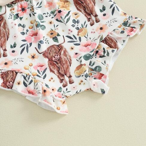 Newborn Baby Girl Summer Outfits Auntie's Bestie Short Sleeve Romper Floral Print Shorts Headband 3Pcs Cute Clothes in Saudi Arabia