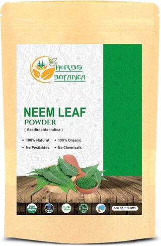 Herbs Botanica Neem Powder Organic for Hair Growth, Skin Care & Detox Wildcrafted Bitter Neem Leaves Powder for Oral Hygiene, Immune System Support, Digestive Health 5.3 oz / 150 GMS in Saudi Arabia