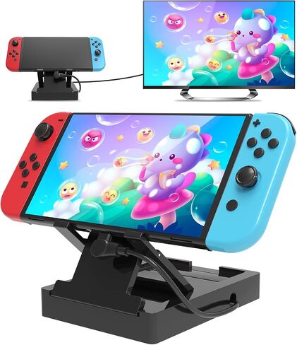 TV Docking Station for Switch,Portable Switch Charging Dock Docking Station Support 4K HDMI/USB 3.0 with USB-C Charging Cable, Replacement for Official Switch Base in Saudi Arabia
