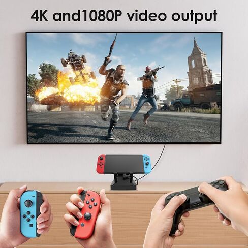 TV Docking Station for Switch,Portable Switch Charging Dock Docking Station Support 4K HDMI/USB 3.0 with USB-C Charging Cable, Replacement for Official Switch Base in Saudi Arabia