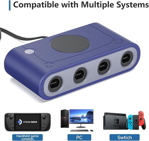 محول وحدة التحكم لـ Gamecubed، متوافق مع Nintendo Switch، محول Super Smash Bros Switch Gamecubed لجهاز WII U/PC مع 4 منافذ/Turbo وميزات الاهتزاز in Kuwait