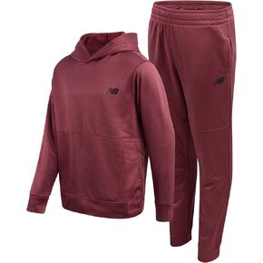 بدلة رياضية للأولاد من New Balance - قطعتان من سويت شيرت وبنطال رياضي بغطاء للرأس من الصوف بتقنية الأداء - طقم بنطال الركض (8-12) in Kuwait