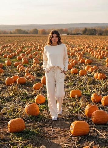 ETCYY NEW Lounge Sets for Women 2 Piece Outfits with Side Split Sweatshirt Tops and Wide Leg Sweatpants in Kuwait