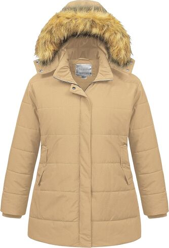 Chrisuno Women's Plus Size Winter Coat Waterproof Long Puffer Jacket Warm Thicken Parka with Removable Fur Hood in Saudi Arabia
