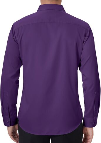 DEMEANOR Mens Dress Shirts Slim Fit Button Down Shirt Long Sleeve - Stain Repellant Stretch Dress Shirts for Men Wrinkle Free in Saudi Arabia
