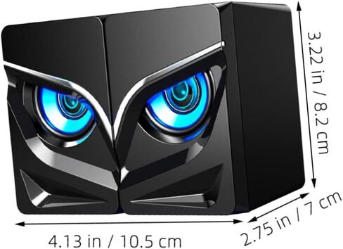 Gatuida 2 قطعة USB سماعات الكمبيوتر المكتبي مع إضاءة ملونة سلكية مضخم صوت صندوق مكبر الصوت لألعاب المكتب المنزلي تصميم مدمج غير قابل للانزلاق متوافق مع هاتف الكمبيوتر المحمول in Saudi Arabia