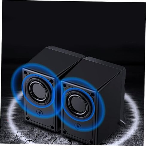 Gatuida 2 قطعة USB سماعات الكمبيوتر المكتبي مع إضاءة ملونة سلكية مضخم صوت صندوق مكبر الصوت لألعاب المكتب المنزلي تصميم مدمج غير قابل للانزلاق متوافق مع هاتف الكمبيوتر المحمول in Saudi Arabia