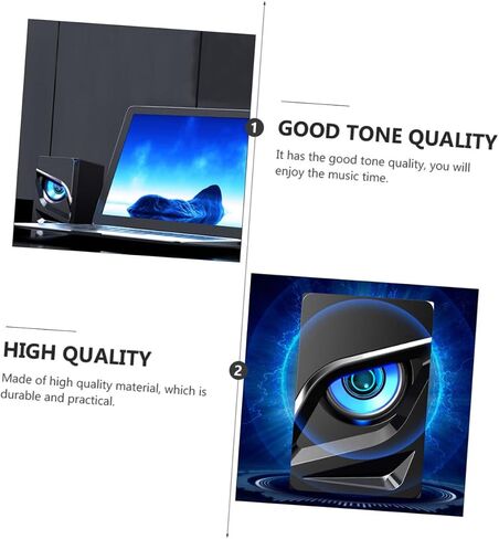 Gatuida 2 قطعة USB سماعات الكمبيوتر المكتبي مع إضاءة ملونة سلكية مضخم صوت صندوق مكبر الصوت لألعاب المكتب المنزلي تصميم مدمج غير قابل للانزلاق متوافق مع هاتف الكمبيوتر المحمول in Saudi Arabia