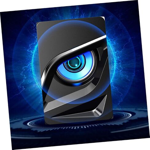 Gatuida 2 قطعة USB سماعات الكمبيوتر المكتبي مع إضاءة ملونة سلكية مضخم صوت صندوق مكبر الصوت لألعاب المكتب المنزلي تصميم مدمج غير قابل للانزلاق متوافق مع هاتف الكمبيوتر المحمول in Saudi Arabia