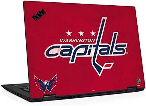 غلاف كمبيوتر محمول من Skinit متوافق مع Thinkpad X1 Yoga (الجيل الثالث 2018) - تصميم مرخص رسميًا من NHL Washington Capitals in Saudi Arabia
