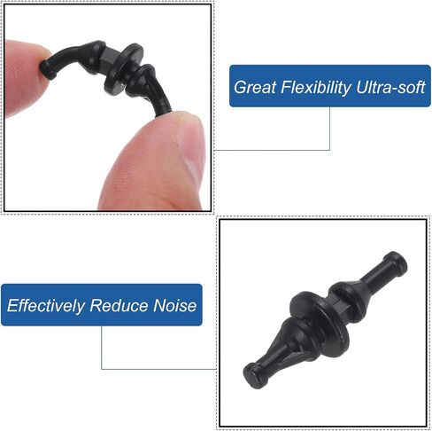 20PCS Fan Shock Absorbing Rubber Nail, Short Style Computer Hardware Cooling Fan Screw Anti Noise Shockproof Silicone Rubber Cooler for PC, Black in Saudi Arabia